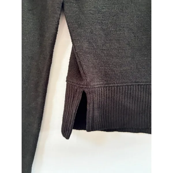 Rag and Bone Black Mock Neck Button Back Knit Sweater Long Sleeve Drop Shoulder - Image 8