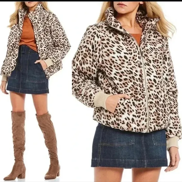 GB women's puffer jacket leopard print size M New - Image 12