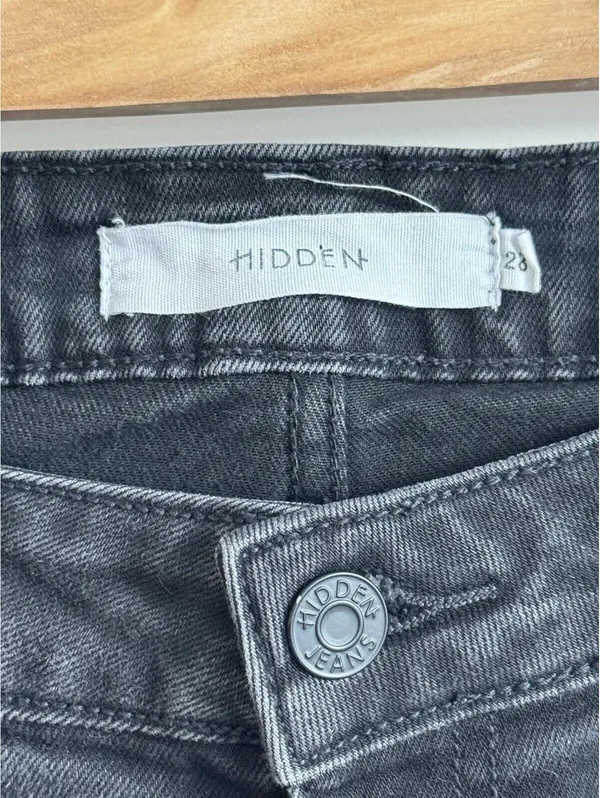 Hidden Jeans Black Split Hem Flare Jeans Size 28 Raw Hem Stretch Denim - Image 3