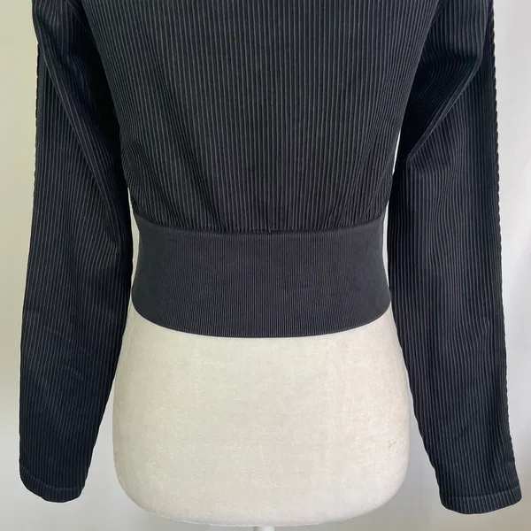 Aerie New Offline Seamless Square Neck Cable Long Sleeve Crop Top Size Large - Image 16