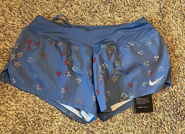 Nike NWT  blue patterned running shorts - Image 2