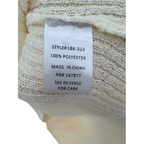 The Line by K Kane Knit Midi Dress Cream M Cutout Back Tied Waist Wrap V Neck - Image 7
