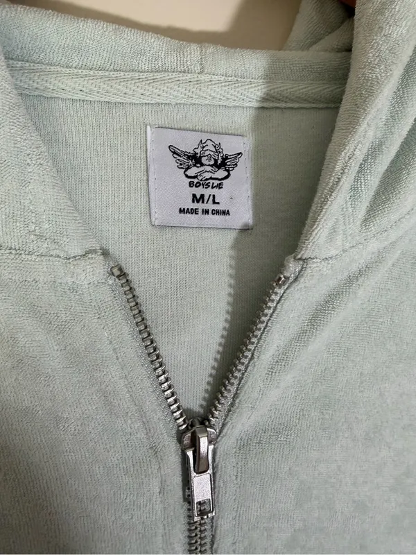Boys Lie Cropped Terrycloth Sweatshirt M/L - Image 8