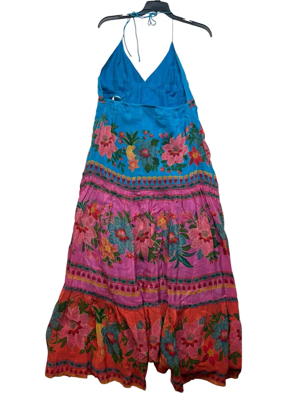 Farm Rio size small new Vibrant Floral Halter Midi Dress Anthropologie slip - Image 13