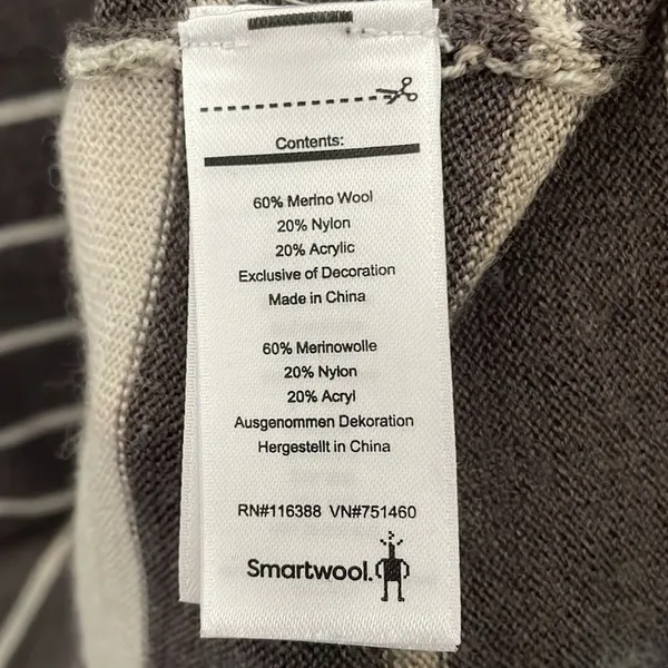 Smartwool Merino Striped V Neck Sweater Medium - Image 5