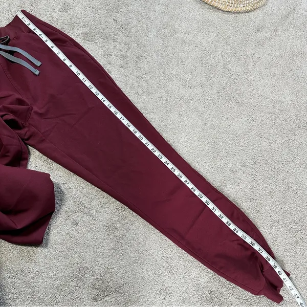 Figs Women’s High Waisted Zamora Jogger Scrub Pants Pull On in Burgundy ST - Image 14