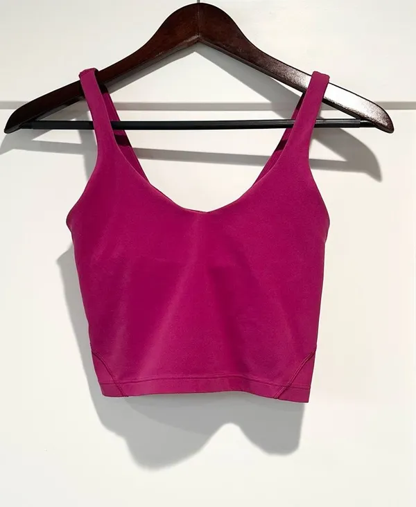 Lululemon Pink Nulu Sports Bra Longline Size 4 LW2BCAI - Image 2