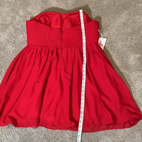 Women’s Burgundy Short Strapless Chiffon Party Prom Dress XXL NWT - Image 7