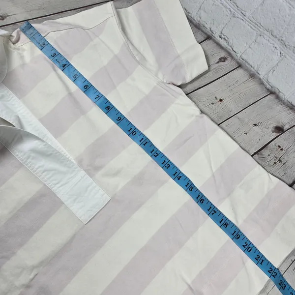 Everlane The Retro Organic Cotton Oversized Rugby Polo Shirt Purple‎ Stripe XS - Image 9