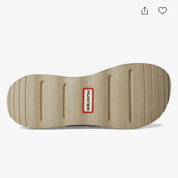 Hunter Beige Rubber Slide Sandals with Logo - Image 2