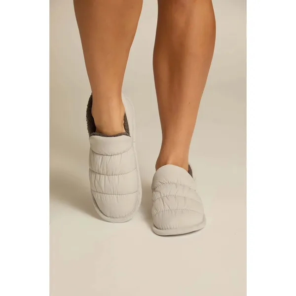 Faceplant Dreams‎ Puffer Slippers Size 7/8 Medium Gray Cozy Plush Indoor Shoes - Image 10