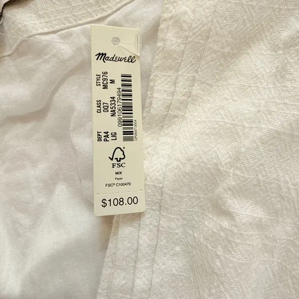 NWT Madewell Ruffle-Sleeve Wrap Mini Dress Medium (color lighthouse) - Image 4