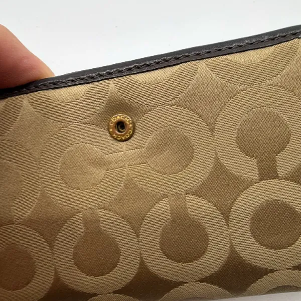 Coach Brown Signature Canvas Flap Wallet - Image 5