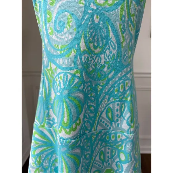 Lilly Pulitzer Kent Drop Waist Seaspray Knit Dress Size M - Image 4