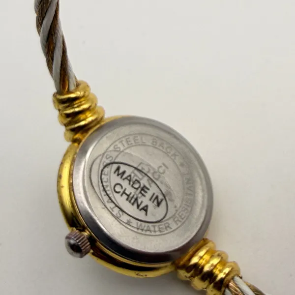Vintage Denacci Women's Two-Tone Twisted Cable Bangle Watch New Battery - Image 4