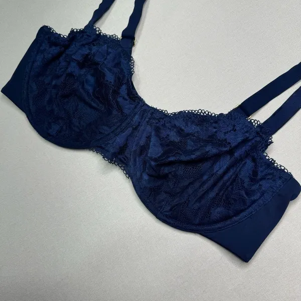Soma Embraceable Lace Balconette Bra Navy Blue 38DD - Image 5