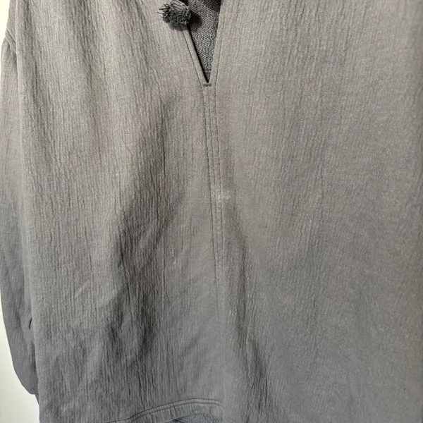 Aerie Easy Street Sweatshirt Gray Oversized V-Neck Pullover XS Breathable Cotton - Image 3