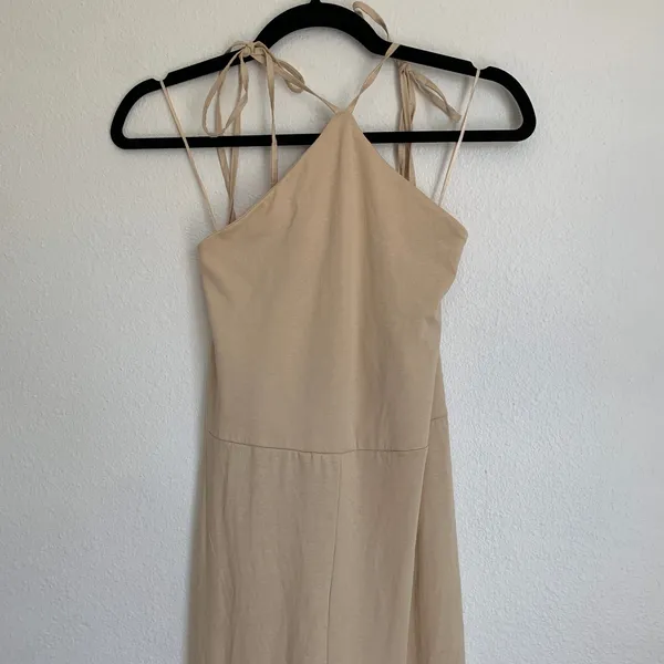 NWT‎ Zara Beige Halter Jumpsuit Blogger Favorite - Image 6