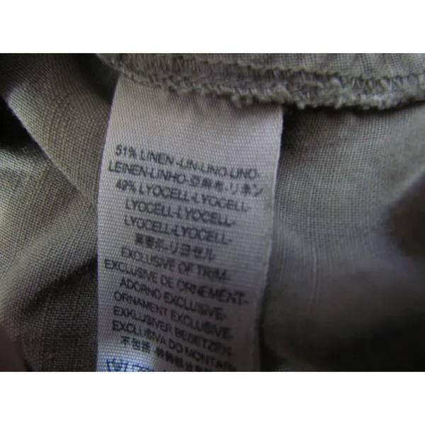 Free People Utility Vest Small Olive Green Linen Blend Tie Front Cropped Boho - Image 5