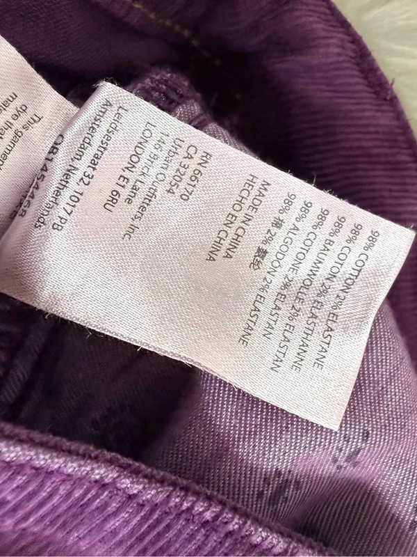 Pilcro Corduroy Wide Leg Pants Size 24 Purple High Rise Anthropologie - Image 6