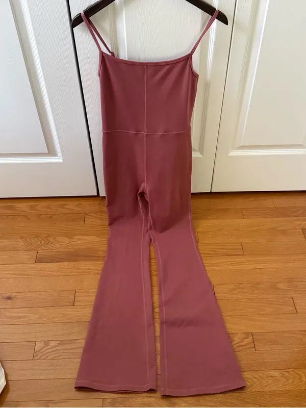 Aritzia Wilfred Free Divinity Kick Flare Jumpsuit in Mauve Pink - Image 2