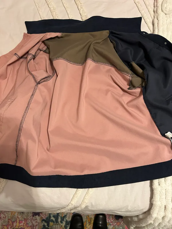 Color Block Corduroy Jacket Pink Size M - Image 5