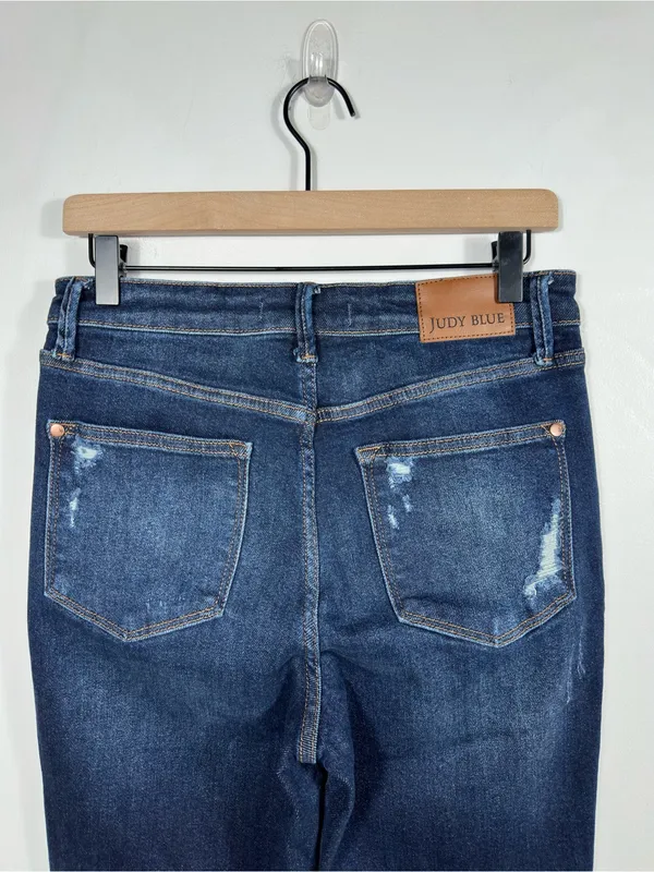 Judy Blue High Waist‎ Rigid Magic Heavy Destroy Straight Jeans Women’s 5/27 - Image 6