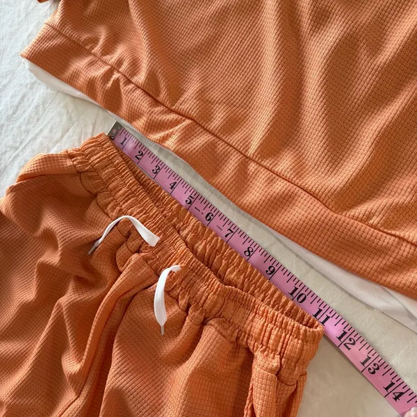 Women's Oversized Lightweight Two Piece Waffle Jogger Set Peach Size 3XL #260723 - Image 6