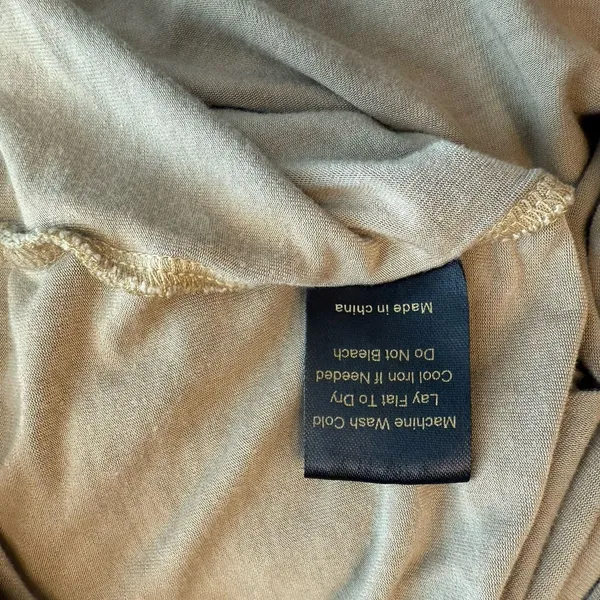 Anthropologie POL Distressed‎ V-Neck Tee Sz LG Tan Stretchy Long Lightweight - Image 5