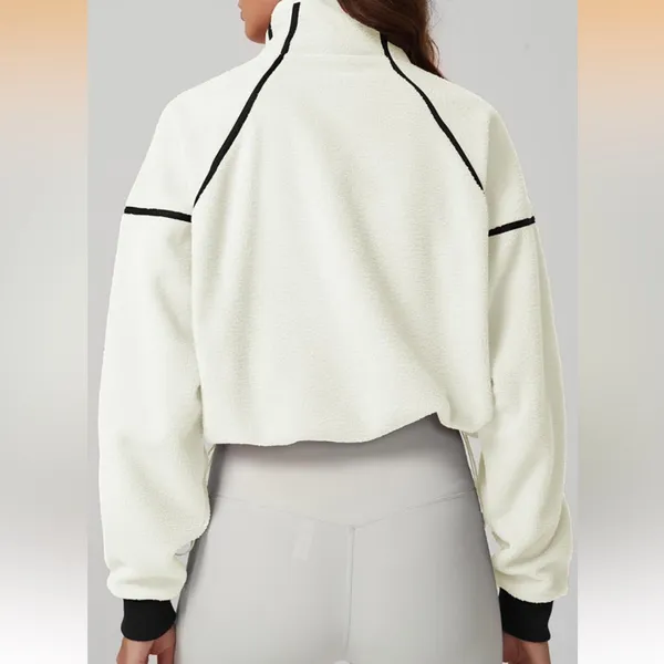NWT women's half zip cozy Sherpa fleece pullover sweater women's small oversized - Image 7
