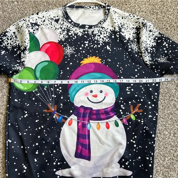 Ugly Christmas Sweater Holiday Snowman Winter Comfy XL - Image 5