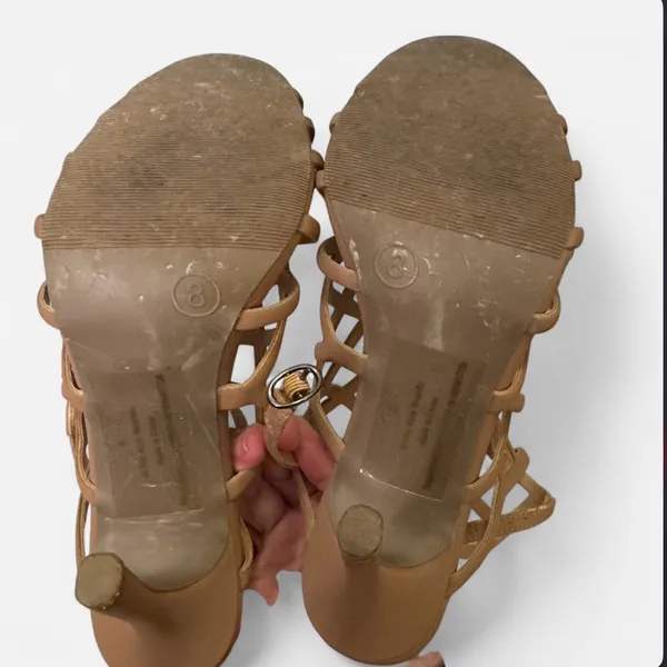 Strappy Heels Tan Size 8 - Image 3