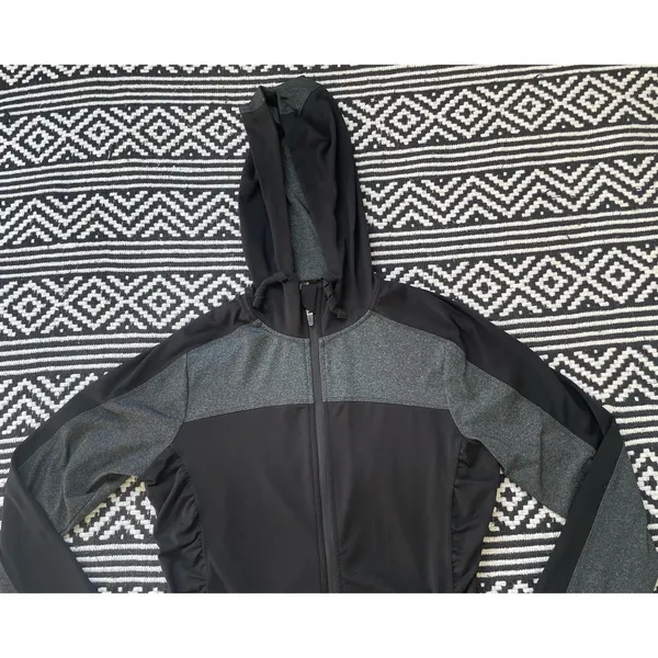 Xersion Black & Grey Colorblock Athletic Zip Up  - Image 10