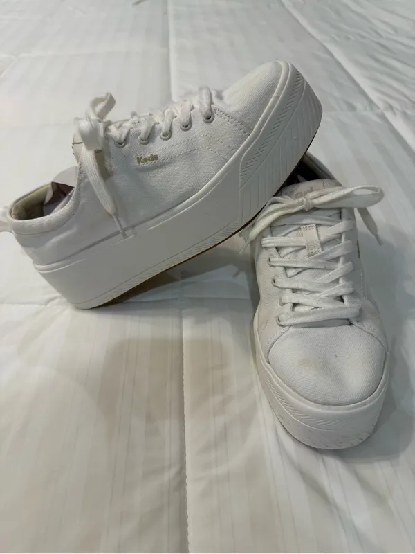 Keds White Platform Lace-Up Sneakers - Image 2