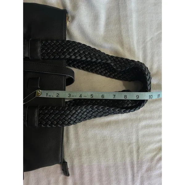 Lionel Handbag Fringe Braided Handles Zip Close Logo Large Compartment‎ - Image 10