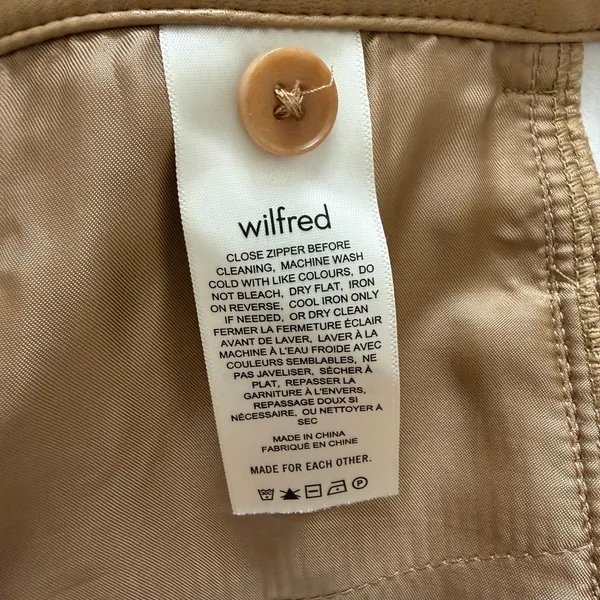 Aritzia Wilfred Rebel High Waisted Vegan Leather Pants Camel Edgy Chic Sz 8 - Image 8