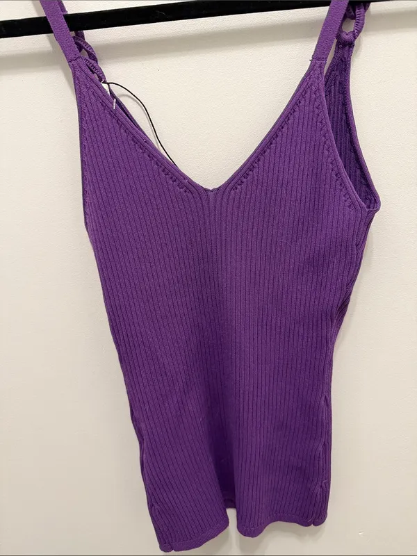 Sandro Logan ribbed tank purple NWOT - Image 5