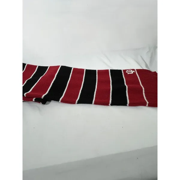 Indiana Hoosiers IU‎ Striped Knit Scarf One Size Fits All Team Red Black White - Image 2