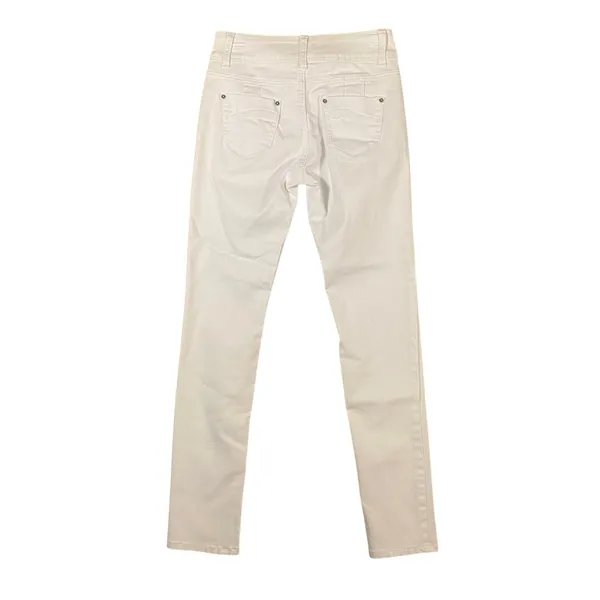 Puzzle Jeans Womens White Skinny Denim Pants Double Button‎ Mid Rise 27x29.5 - Image 2