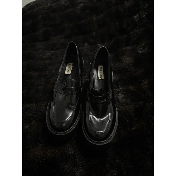 Steve Madden Kassidy Platform Chunky Loafers 9.5 Shoes Patent Leather Penny Loaf - Image 2