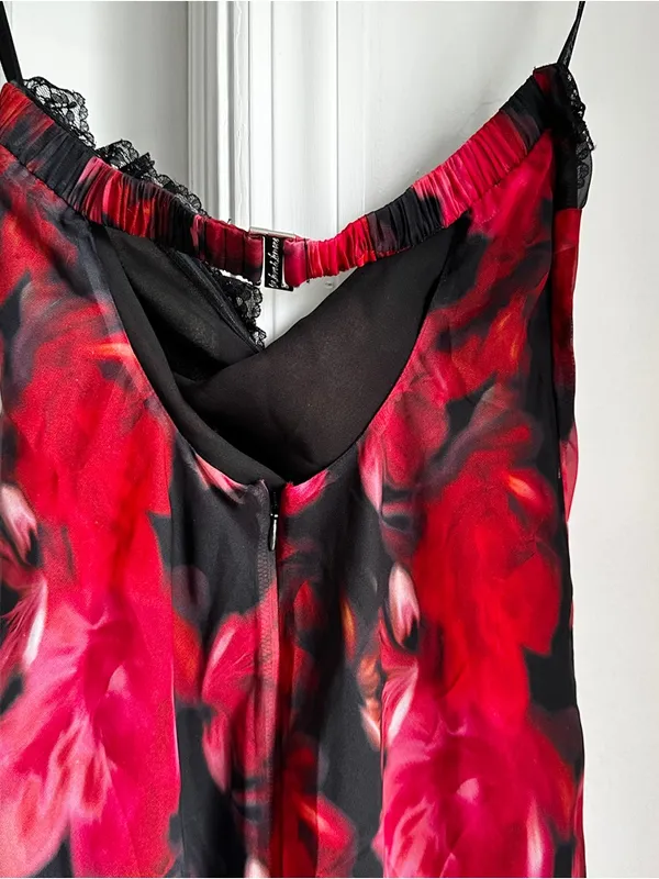 For Love and Lemons Dark Romance Strapless Floral Lace-Hem Maxi Dress - Image 12