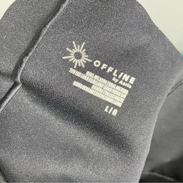 Offline by Aerie black real mextra hi-rise 7/8 leggings long‎ inseam size large - Image 7