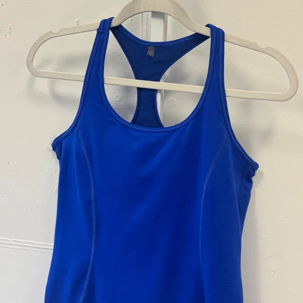 Calvin Klein Performance Royal Blue Racerback Tank Top Shelf Bra Medium Athletic - Image 3