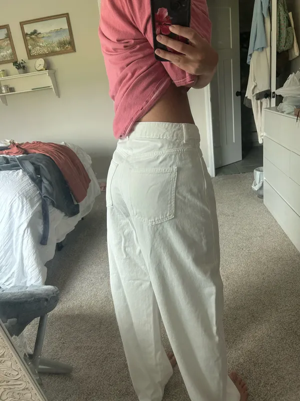 Women’s white wide leg belted jeans H&M - Image 8