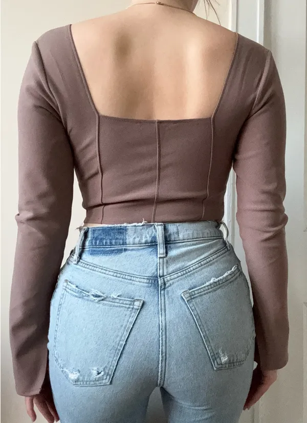 Abercrombie Corset Top Long Sleeve - Image 2