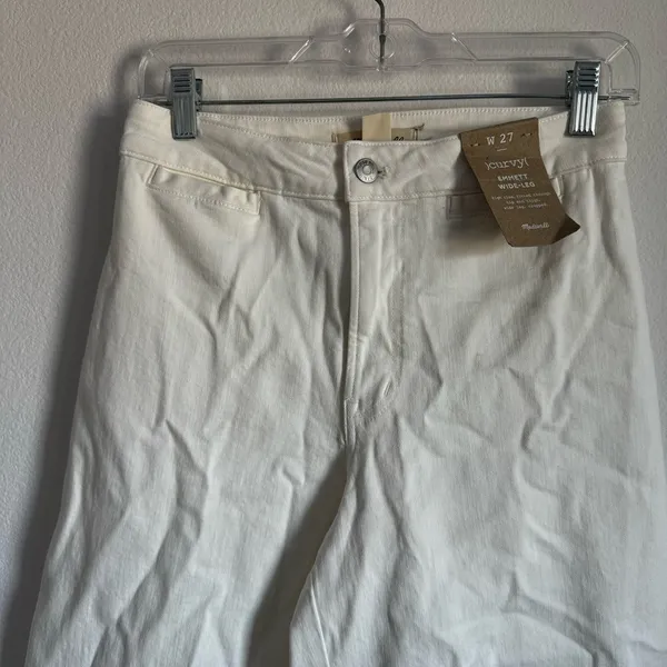Madewell The Curvy Emmett Wide-Leg Jean in Tile White Welt Pocket Edition SZ 27 - Image 4