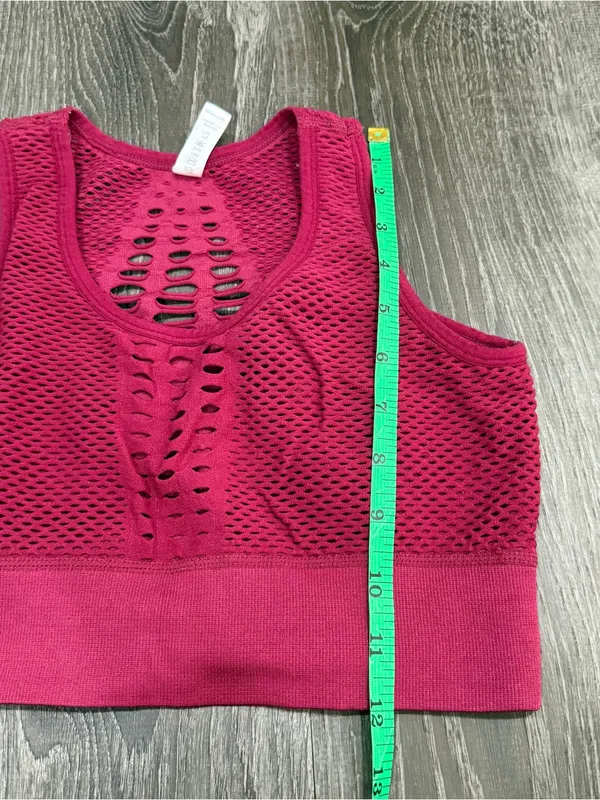 Red Mesh Sports Bra Size M - Image 6