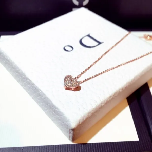 14K Rose Gold Plated Love Heart Pendant Necklace for Women - Image 3