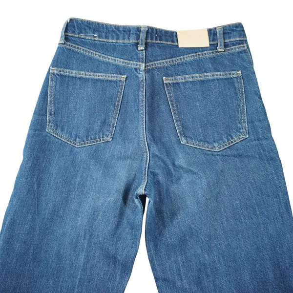 Mango MNG‎ Women's Size 4 Denim 100% Cotton Wide Leg High Waisted Blue Jeans - Image 7