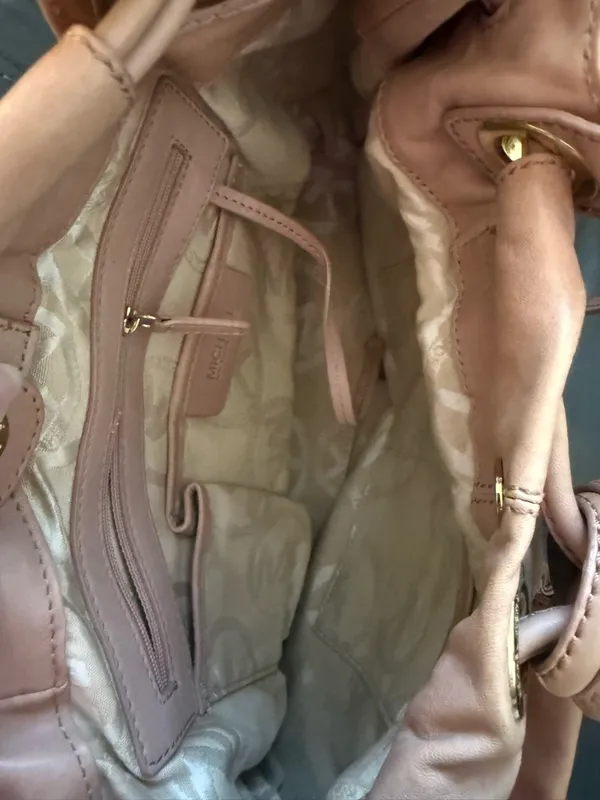 Michael Kors Cognac Leather Shoulder Tote - Image 5